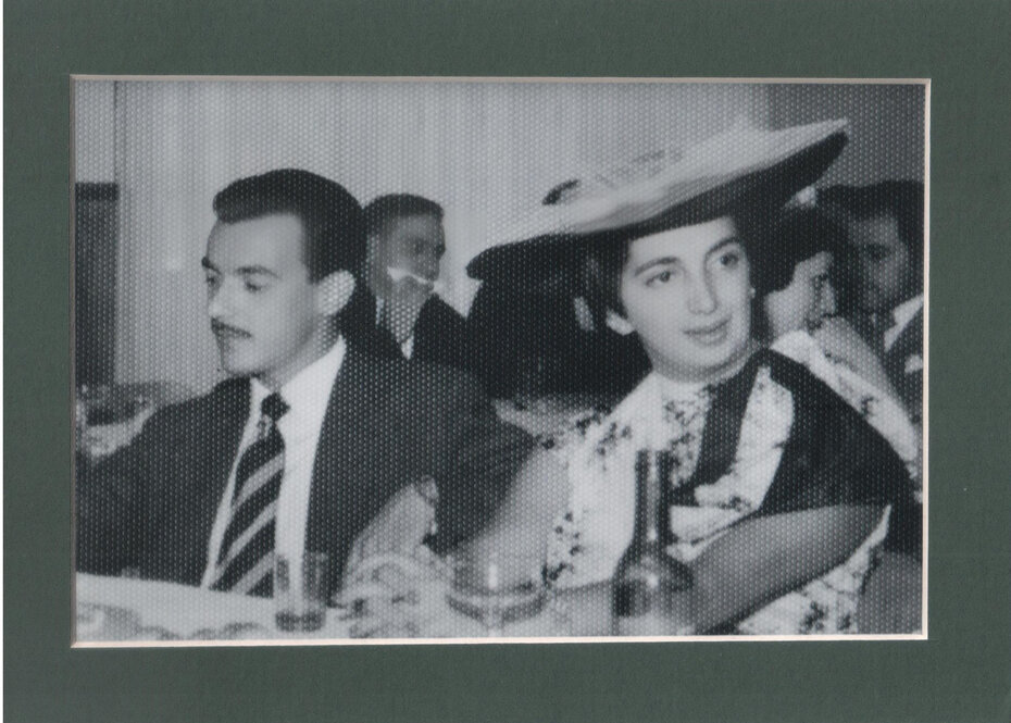Luiz Carlos De Lorenzi e a jornalista Lygia Nunes numa das festas do Clube do Comércio (Foto: Arquivo pessoal)