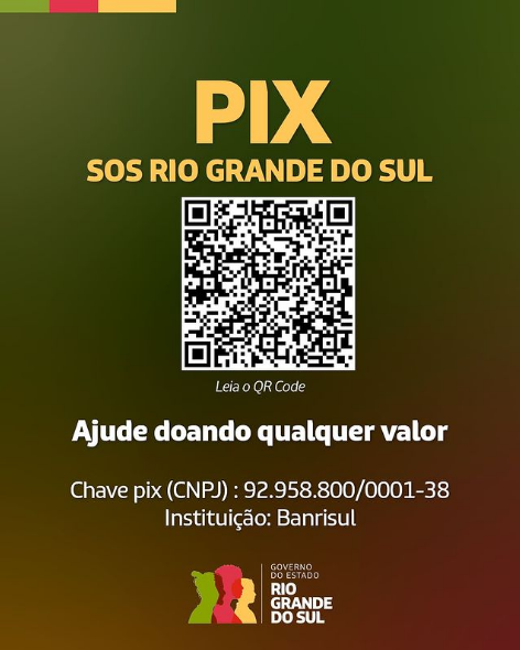 As doações serão integralmente revertidas para o apoio humanitário às vítimas das enchentes e para a reconstrução da infraestrutura das cidades (Foto: Instagram/Reprodução)