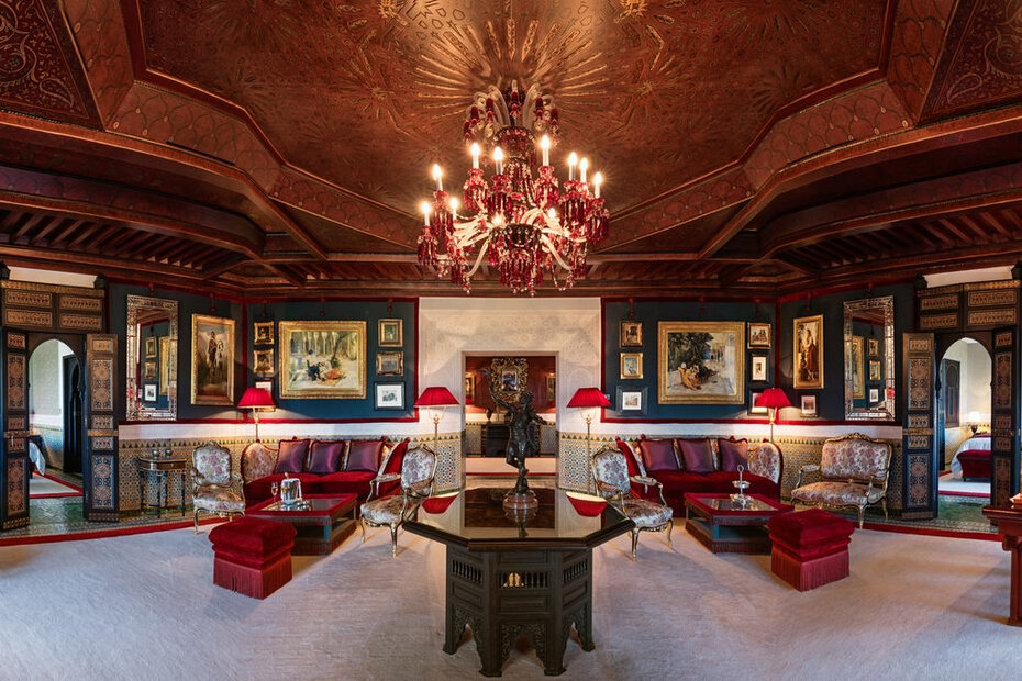 O interior do La Mamounia com decoração de Jacques Garcia, conhecido decorador parisiense (Foto Vogue Austrália Divulgação)