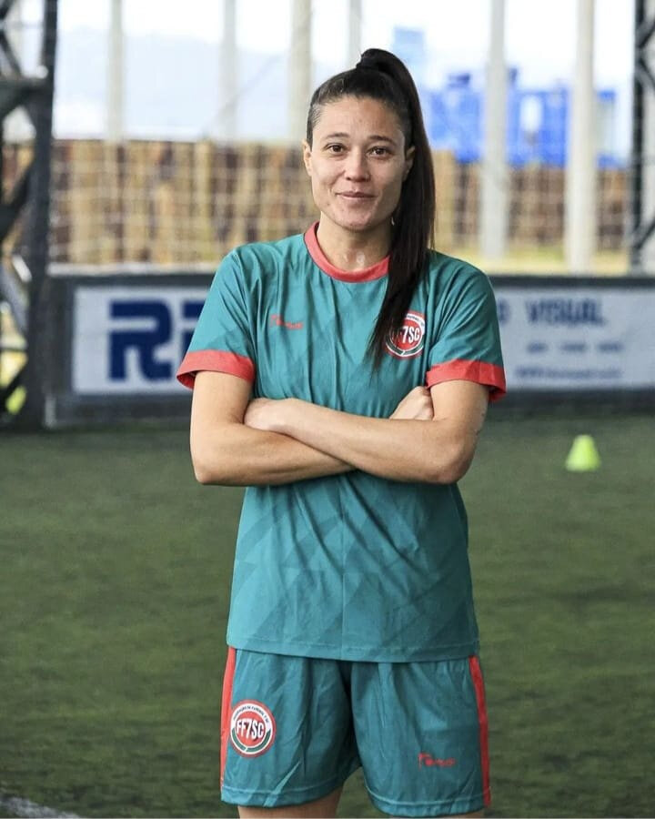 A jogadora gaúcha Priscila da Silva Teles foi convocada pela seleção catarinense de futebol 7 (Foto Divulgação)