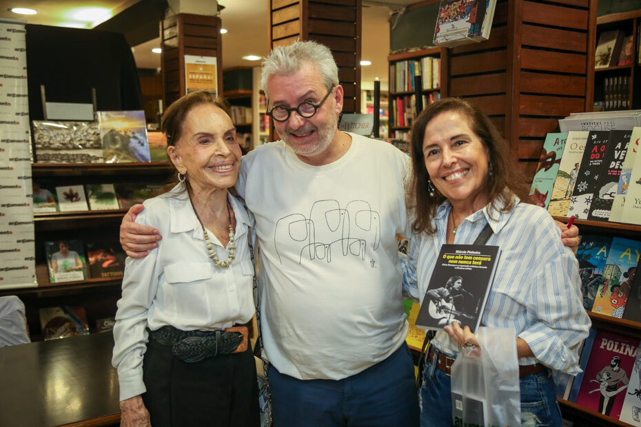 Márcio Pinheiro com Maria Thereza Goulart e Denize Goulart (Foto: André Feltes/Divulgação)