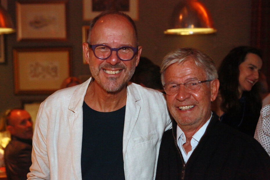 Mario Englert e Alcimir Richter em noite movimentada no Butikin (Foto: Notre Design/Divulgação)