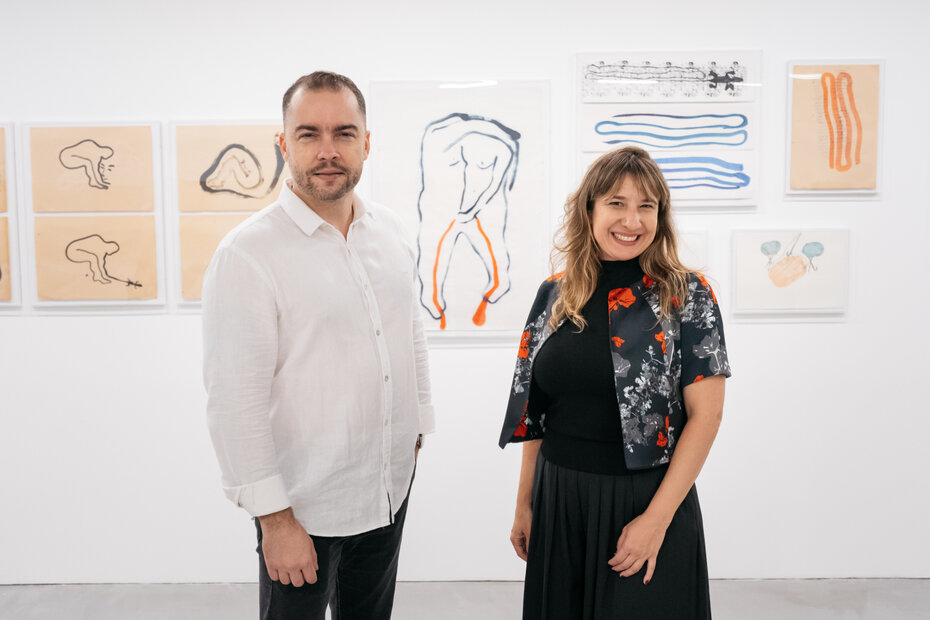 Antônio Mourão e Clara Gerchman na inauguração da exposição inédita no Instituto Ling (Foto: Maciel Goelzer/Divulgação)