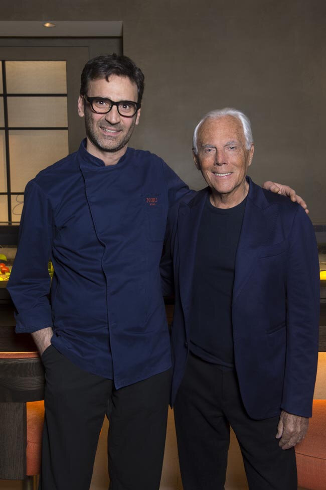 O chef Antonio D'Angelo com Giorgio Armani (Foto: Divulgação)