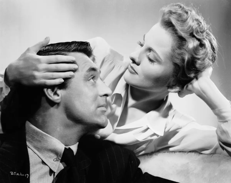 : Cary Grant e Joan Fontaine no filme 